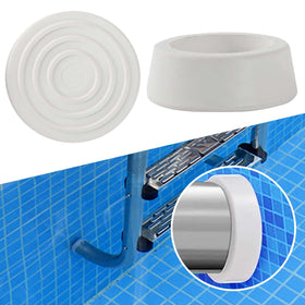 TonGass two-pack white pool ladder bumpers protect inground pool vinyl liners.
