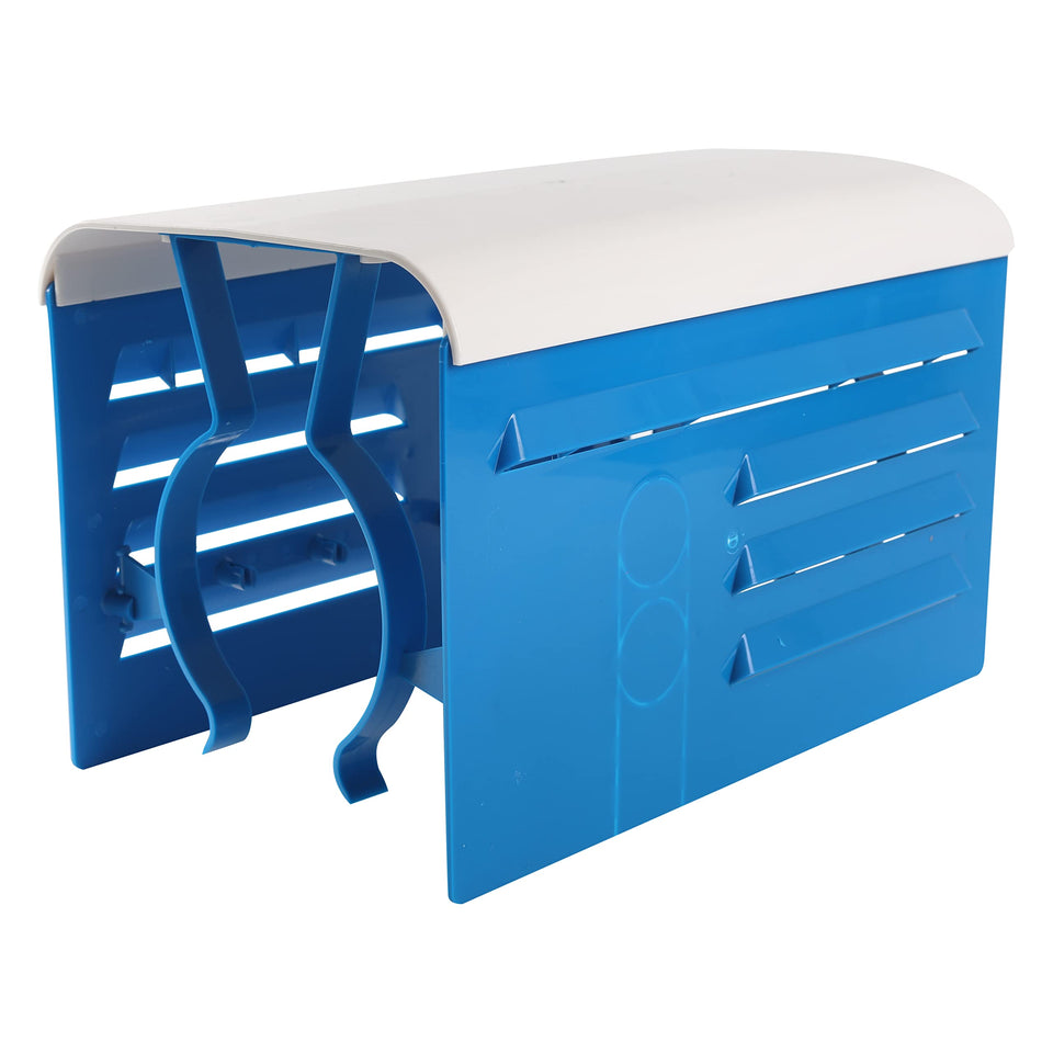 TonGass universal-fit pool pump motor cover, 13.1in long, top-and-side view protecting the motor from dust.