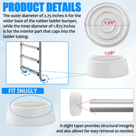 TonGass white ladder bumper close-up showing durable molded rubber quality and finish.
