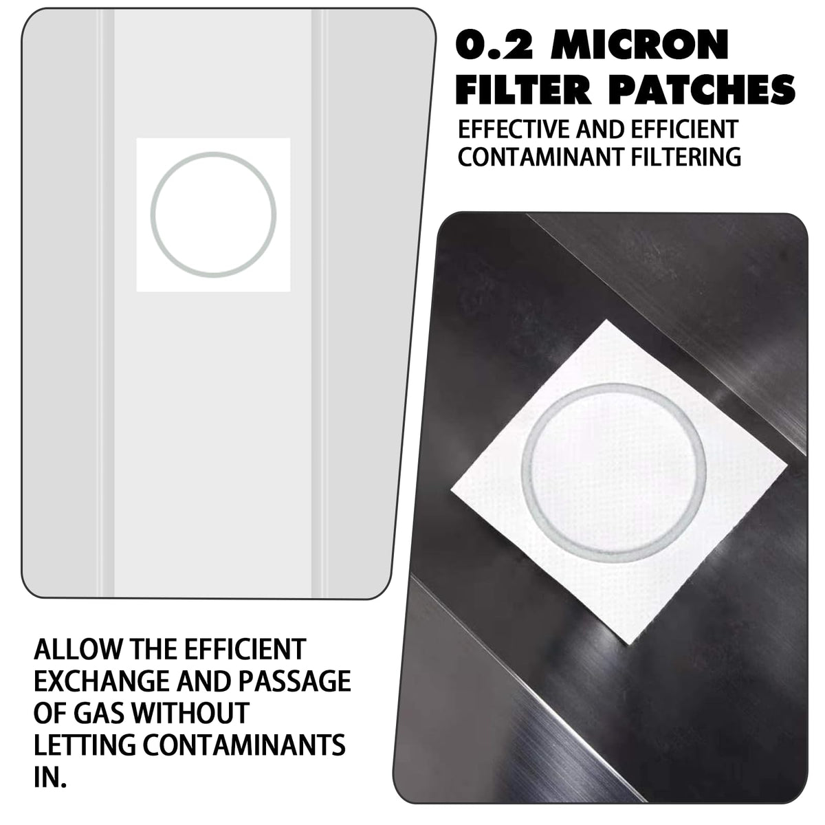 TonGass 0.2-micron filter patches enable gas exchange and contamination protection