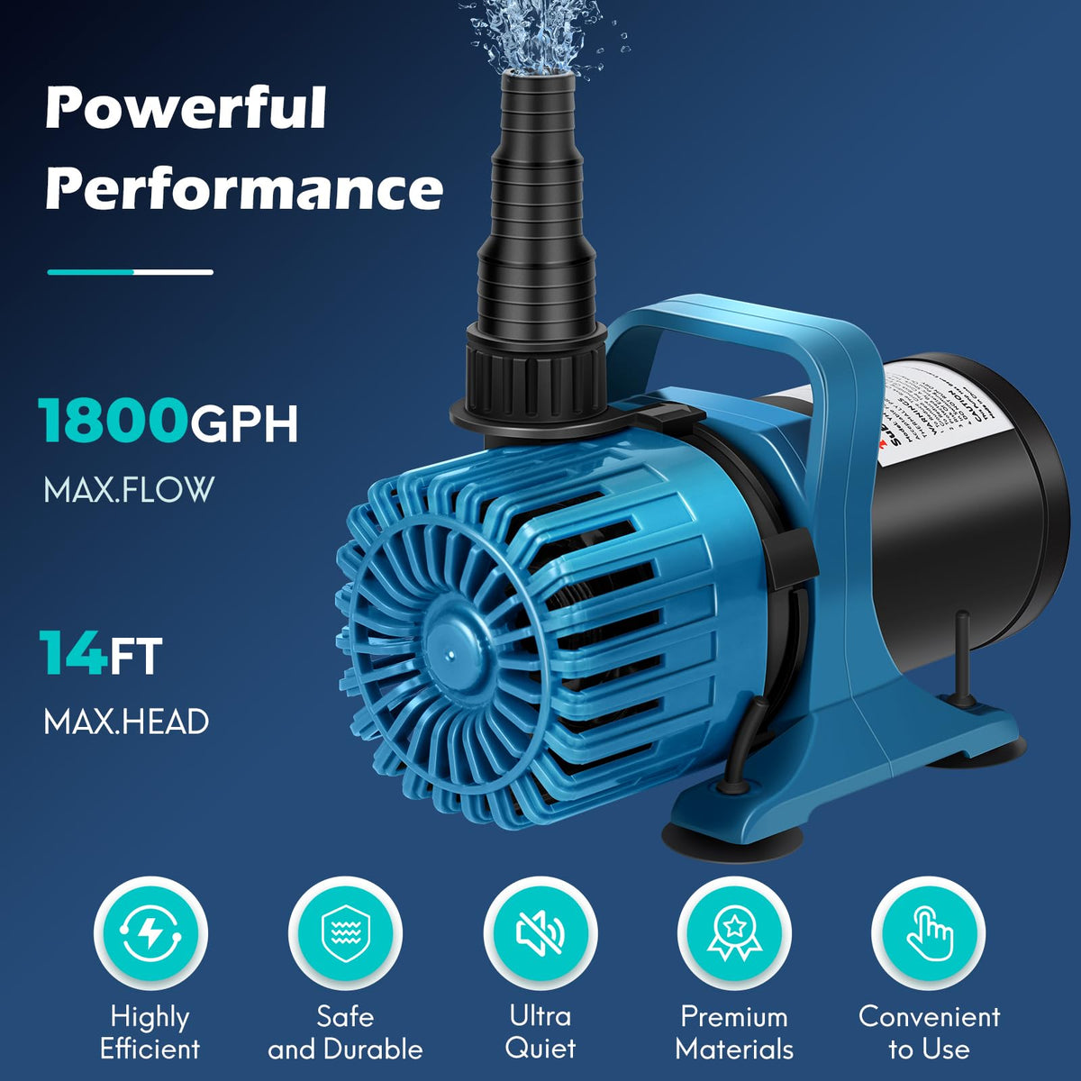 Tongchant rotatable outlet directs water precisely for fountains and waterfalls.