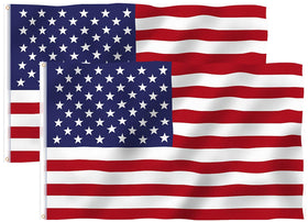 TONOS 3x5 ft American flag two-pack ready for outdoor or indoor display
