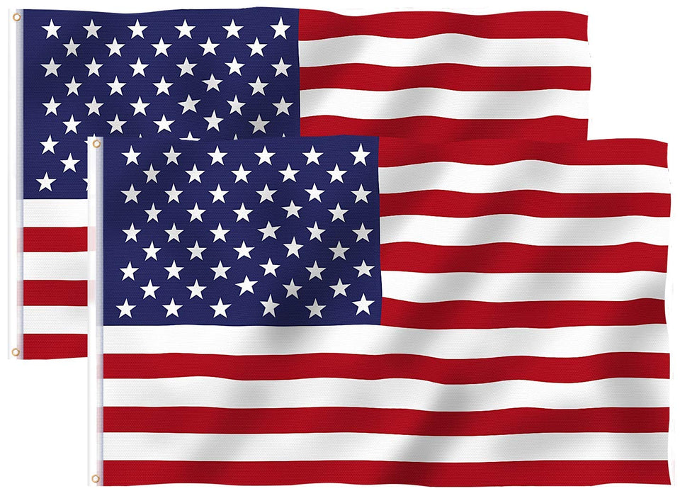 TONOS 3x5 ft American flag two-pack ready for outdoor or indoor display