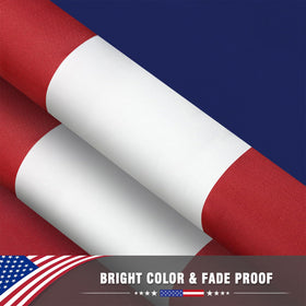 Flag fluttering in breeze on TONOS outdoor yard display