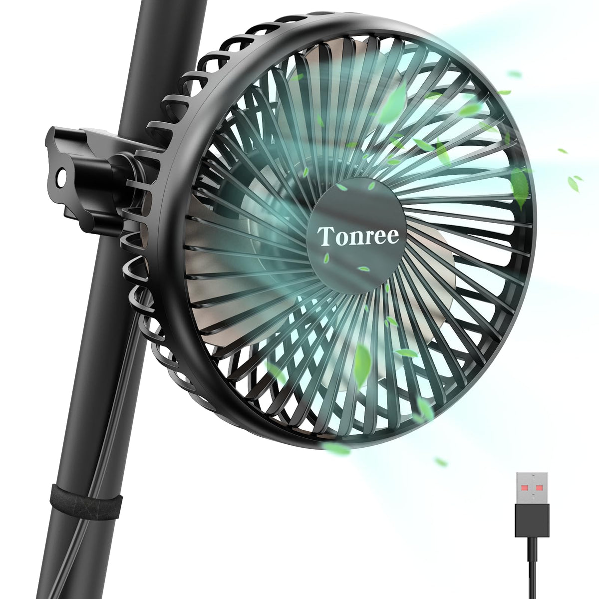 Tonree clip fan with a sturdy clamp for secure mounting in grow tents.