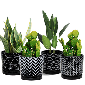Ton Sin flower pot with drainage hole helps prevent overwatering and keeps surfaces clean.