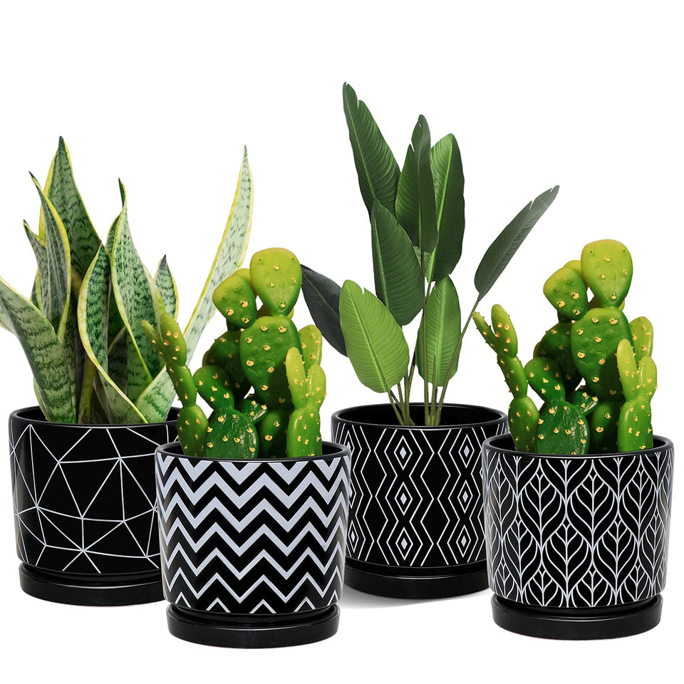 Ton Sin flower pot with drainage hole helps prevent overwatering and keeps surfaces clean.