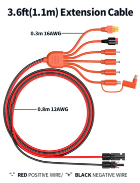 Compatibility with EcoFlow, Renogy, and Jackery highlights travel-ready power.