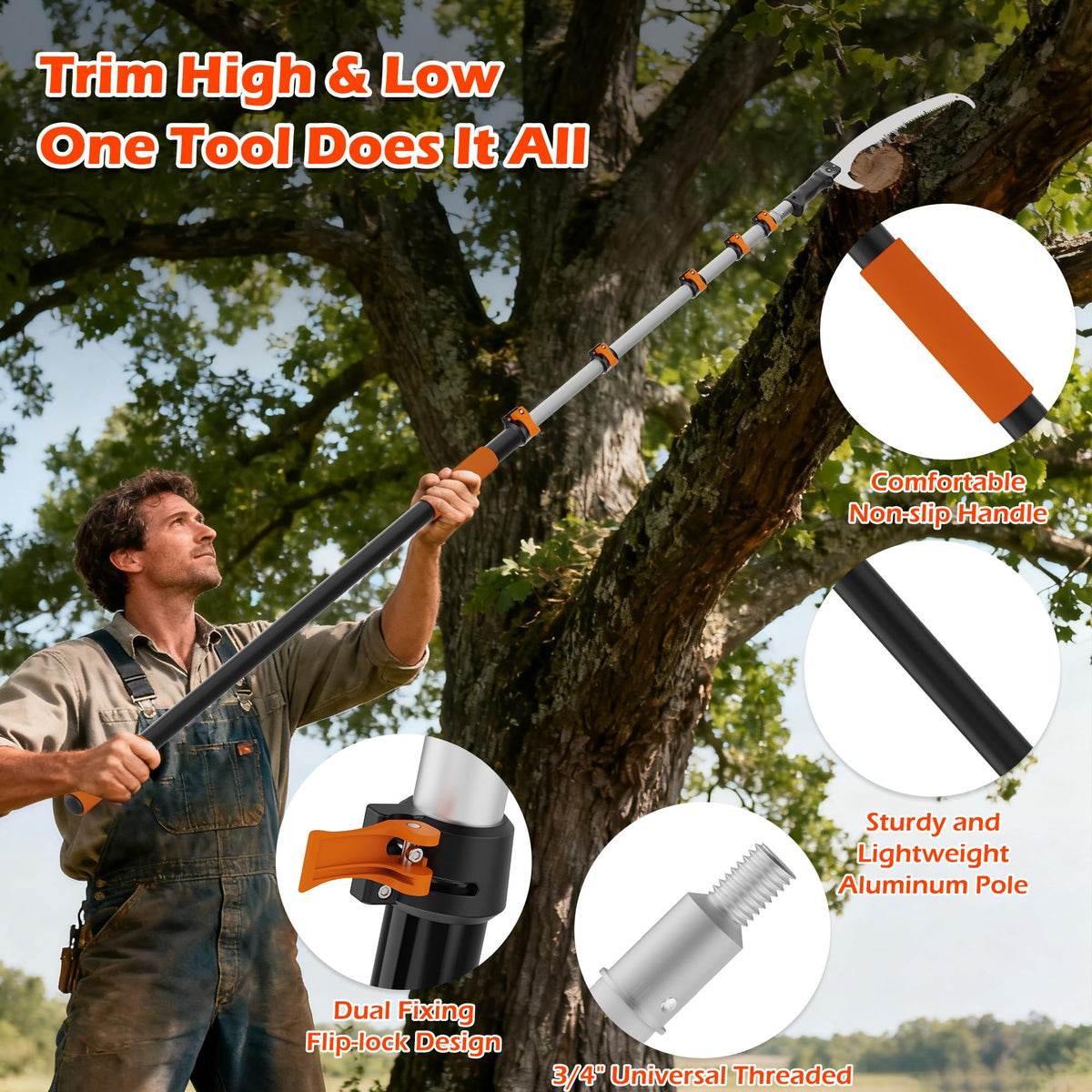 TONYINGO 19in pruning saw head delivering clean cuts on palm and shrub branches