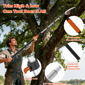 TONYINGO anti-slip handle ensures secure grip during overhead pruning