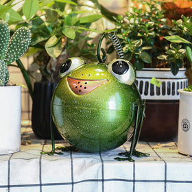 Tooarts Frog Watering Can curly tail handle for comfortable grip.