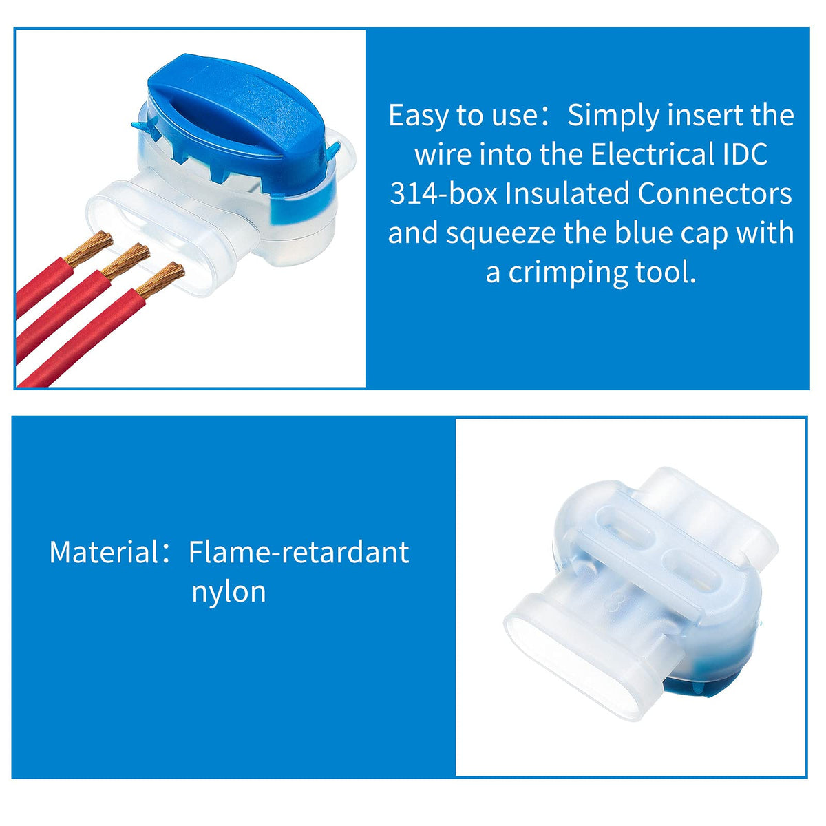 TOODOO 3 Way connector pre crimped design enables fast, tool free wiring.