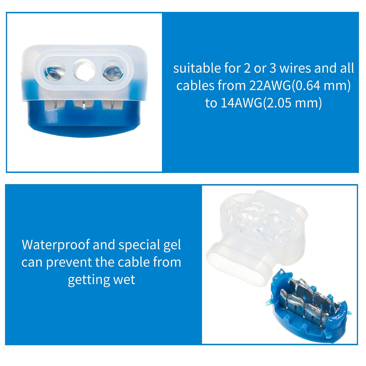 TOODOO 3 Way connector in irrigation setup highlighting waterproof and corrosion protection.