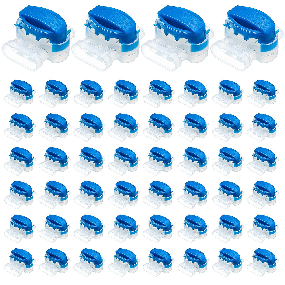 TOODOO 3 Way wire connector blue and white, 60-piece pack for quick, reliable wiring.