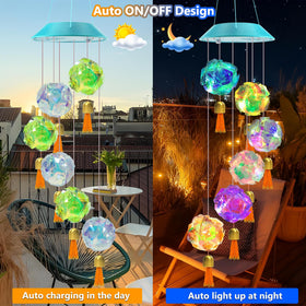 Toodour color-changing LED balls wind chime creates magical porch lighting options