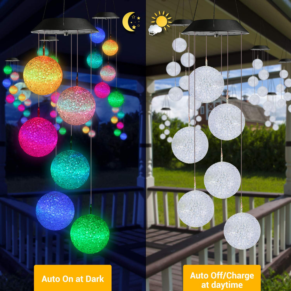 Toodour LED ball lights create magical night glow for patios and gardens