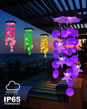 Toodour solar lights wind chimes with natural shells elevate garden evenings.