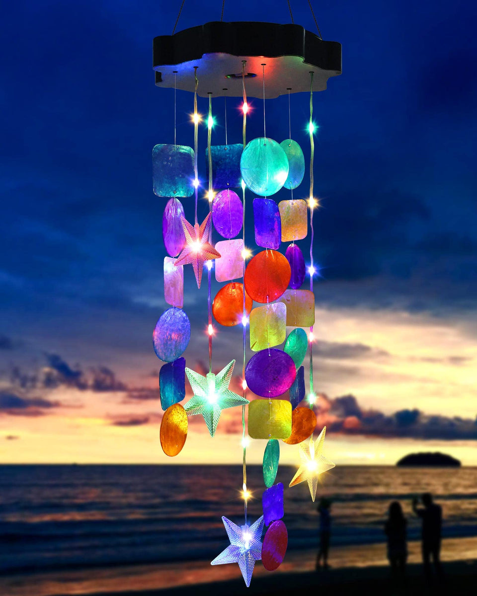 Toodour solar shell lights illuminate outdoor spaces with vibrant color and calming glow.