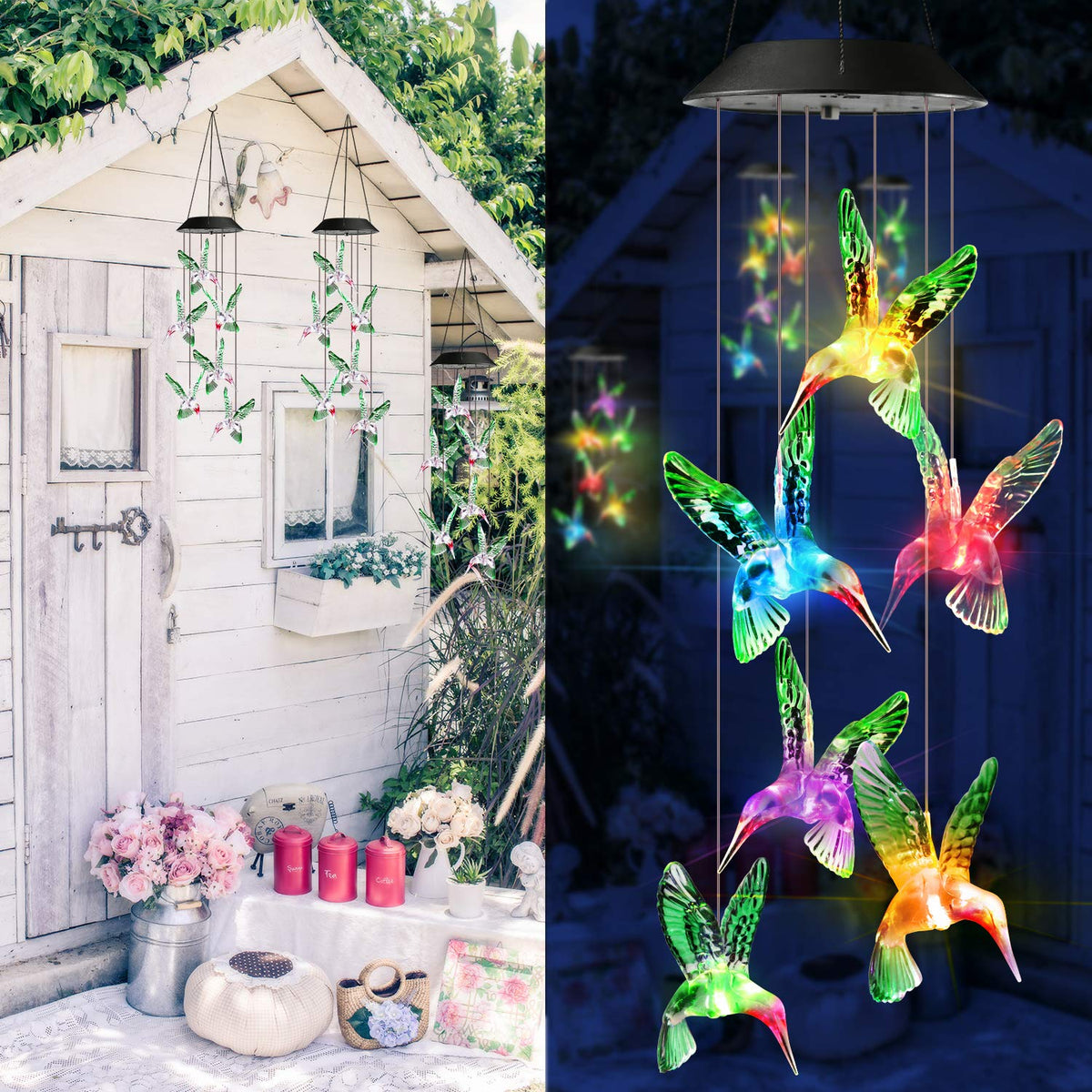 Toodour Solar Wind Chime enhances window or balcony ambiance with gentle glow.
