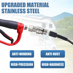 Tool Daily 360-degree swivel reduces hose tangles during high-pressure cleaning tasks.