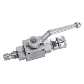Tool Daily ball valve kit connected between hose and gun improves control.