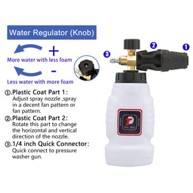 Tool Daily Foam Cannon 15 degree nozzle delivers wide foam coverage for motorcycles