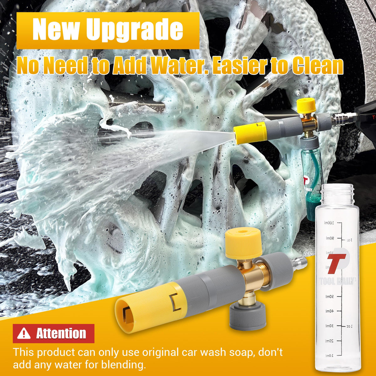 Tool Daily foam cannon small highlights adjustable angle and flow for customized cleaning