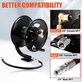Tool Daily hose reel with corrosion-resistant coating protects against outdoor rust