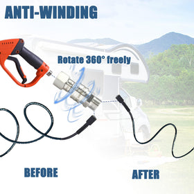Tool Daily M22 14mm male to 3-8in quick connect swivel attachment for versatile cleaning.