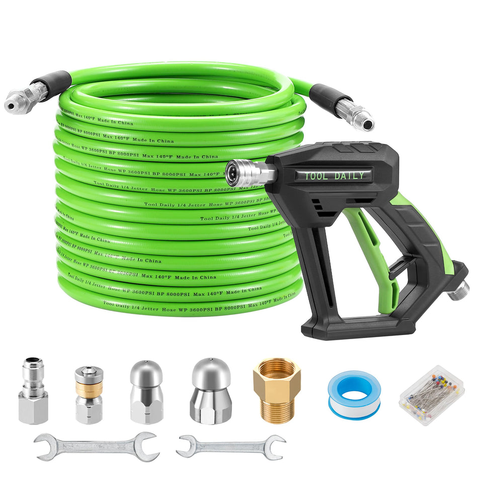 Tool Daily sewer jet hose 50ft extends reach for drains and blockages