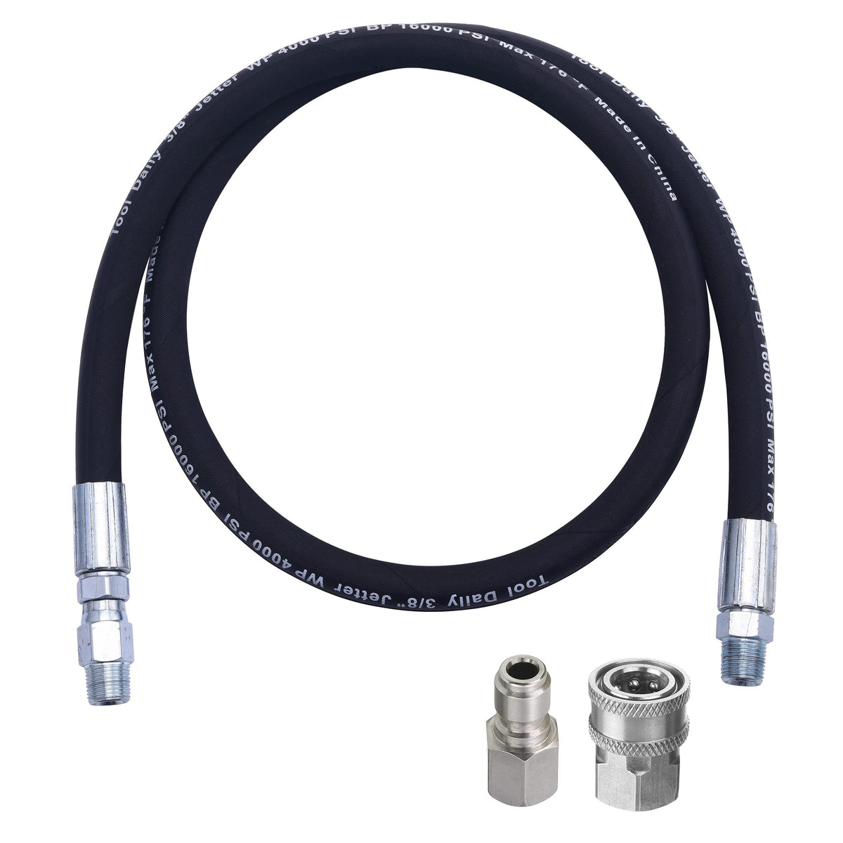 Tool Daily whip hose with swivel for smooth reel connection and reduced twisting.