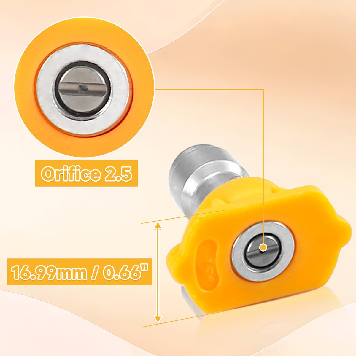 Tool Daily nozzle tip close-up shows rustproof stainless construction.