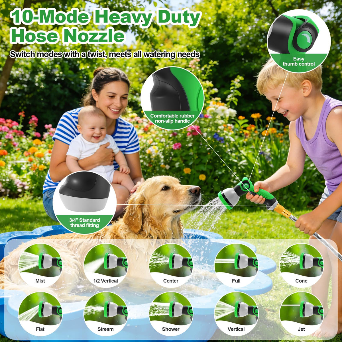 Toolasin leak-proof connections with extra washers for reliable outdoor use.