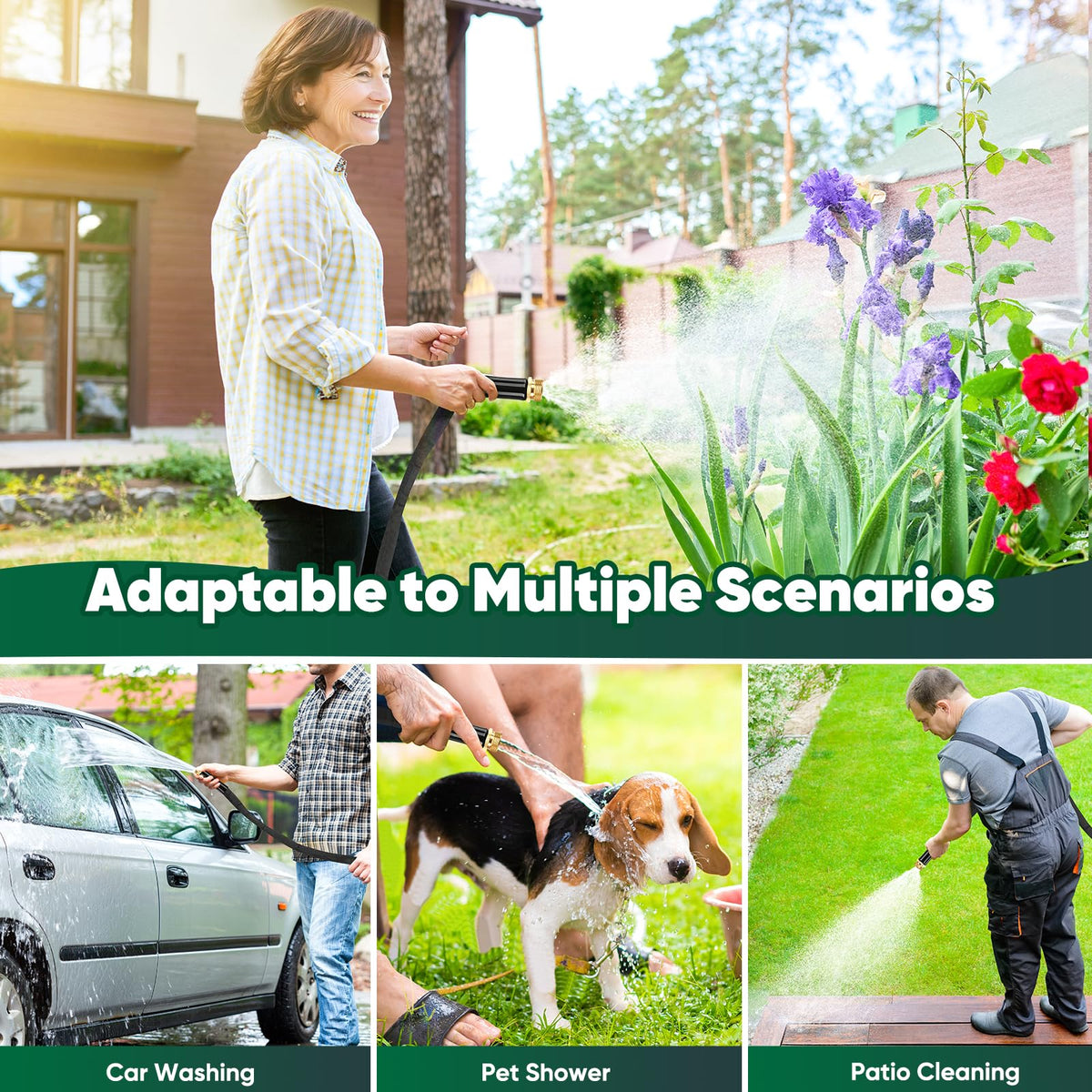 Toolasin versatile outdoor hose suits watering, washing, and patio cleaning