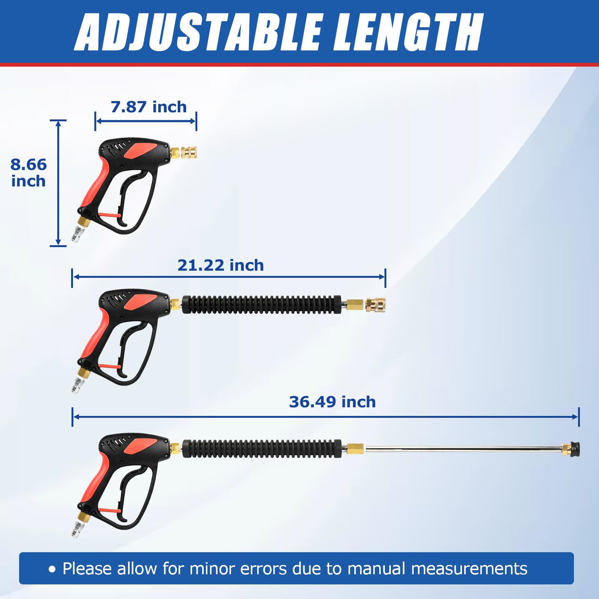 Toolcy extension wand 36-49 inch long reach for high cleaning