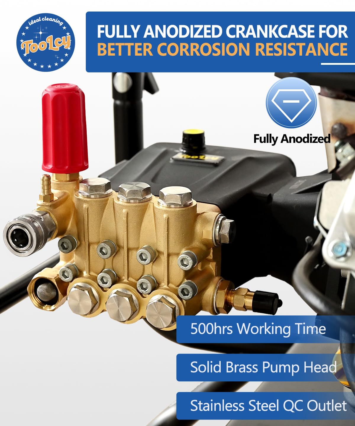 TOOLCY-inlet-three-quarter-inch-hose-connection matches standard hose setups.