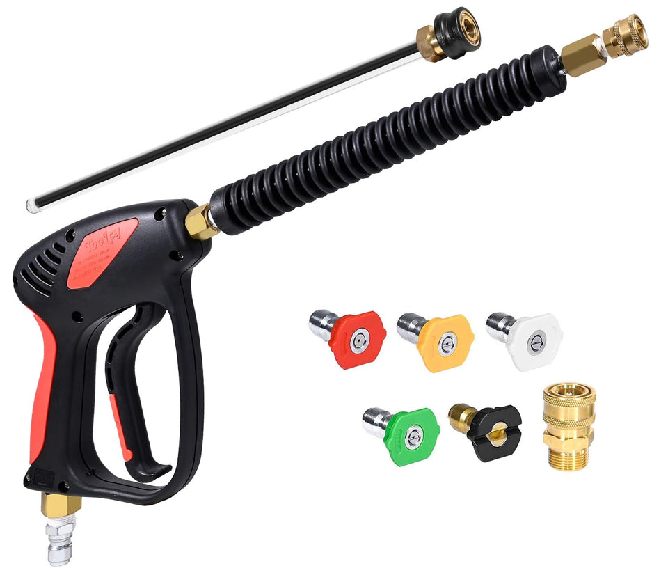 Toolcy pressure washer gun with 360 swivel for tangle-free cleaning