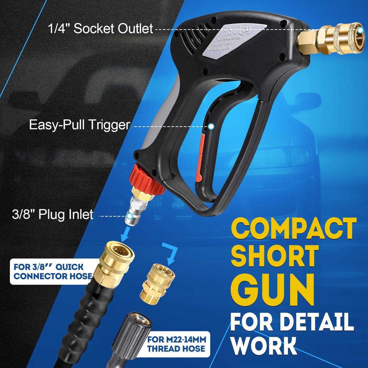 TOOLCY Pro Short Gun safety features for controlled operation.