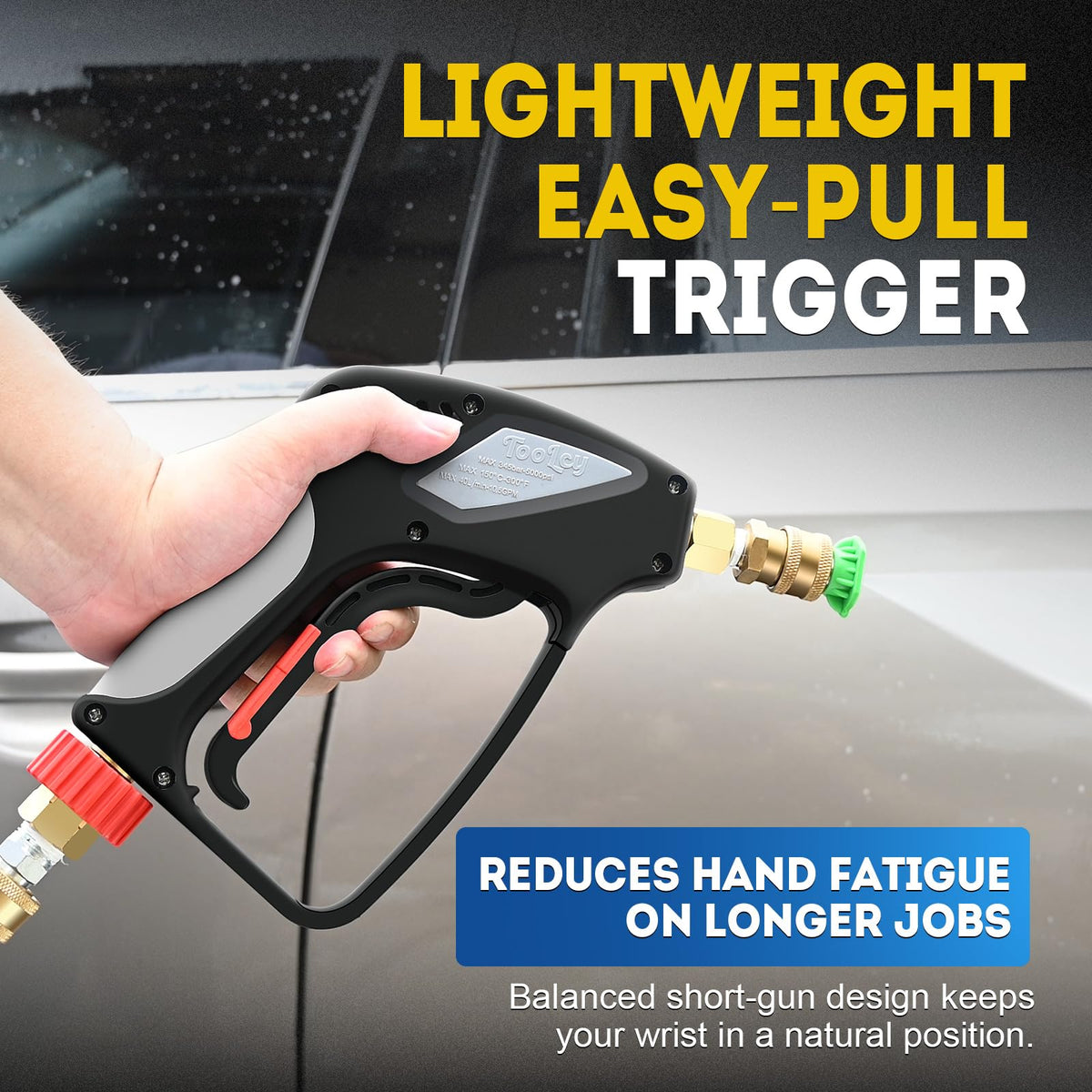 TOOLCY Pro Short Gun rust-proof plastic construction for durability.