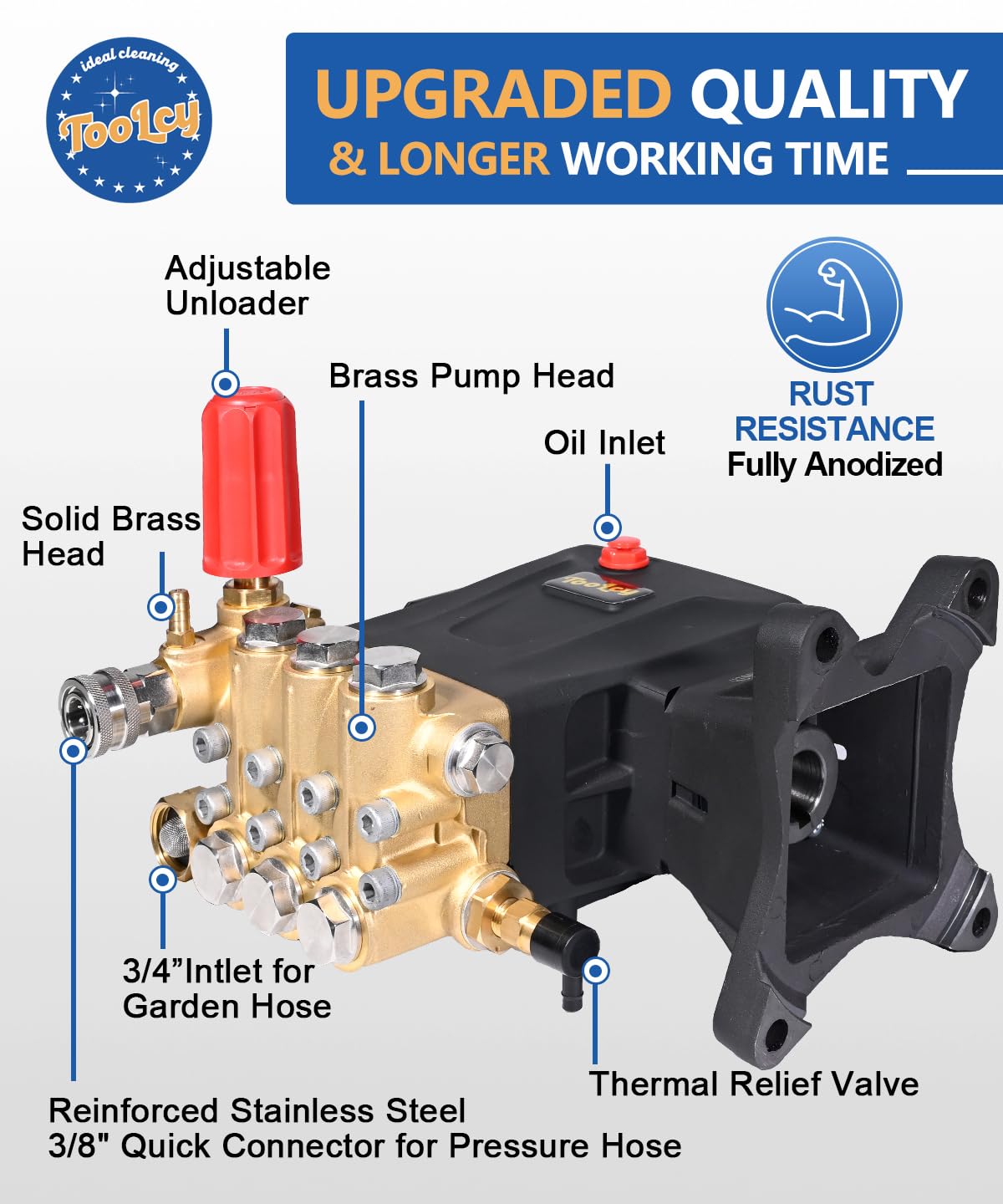 TOOLCY pump nozzle tips set offers versatile spray patterns.