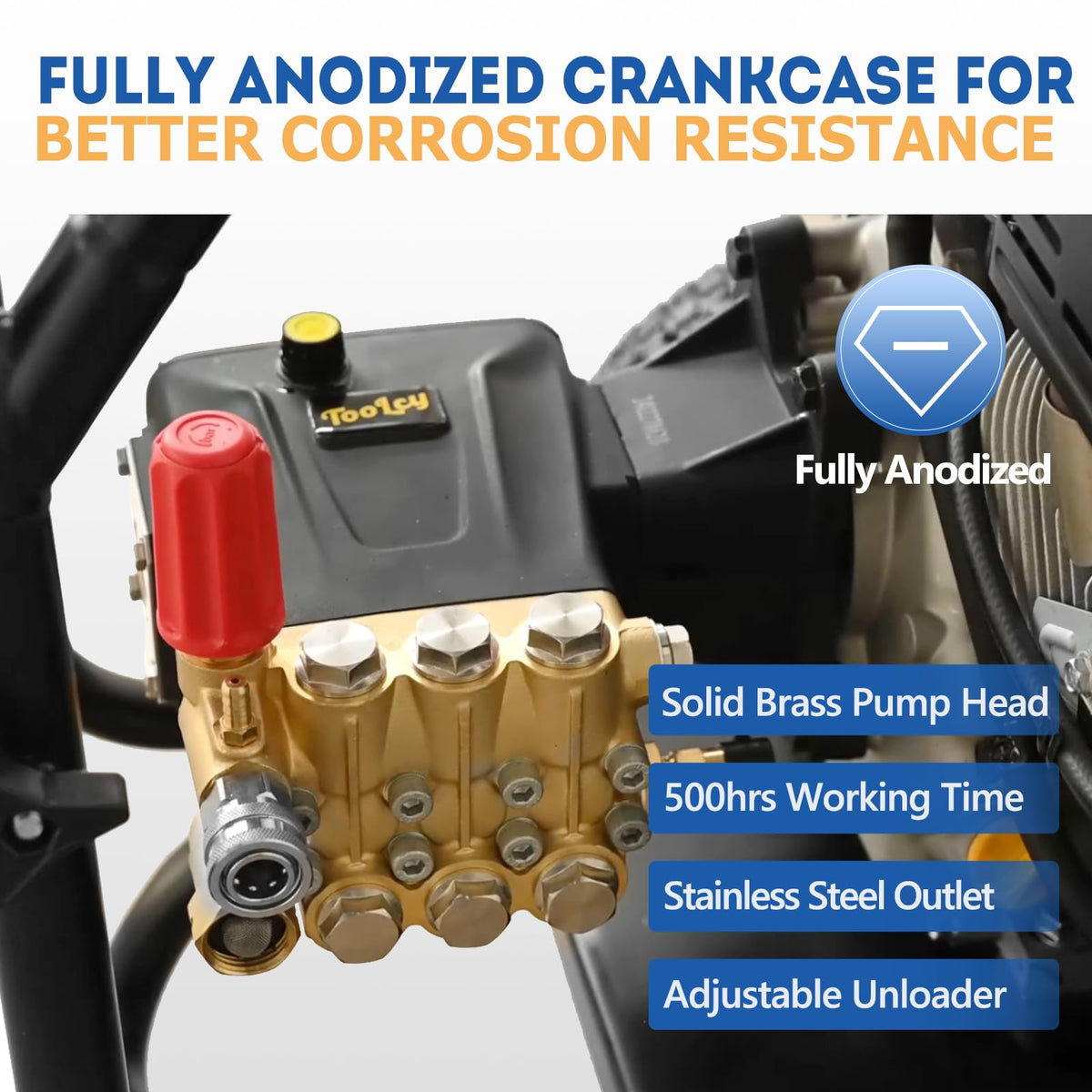 TOOLCY five nozzles set included for varied cleaning patterns