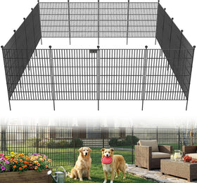 Toolterritary 10-panel no-dig garden fence gate close-up shows sturdy assembly.