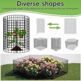Toolterritary modular panels form cylindrical or rectangular cages.