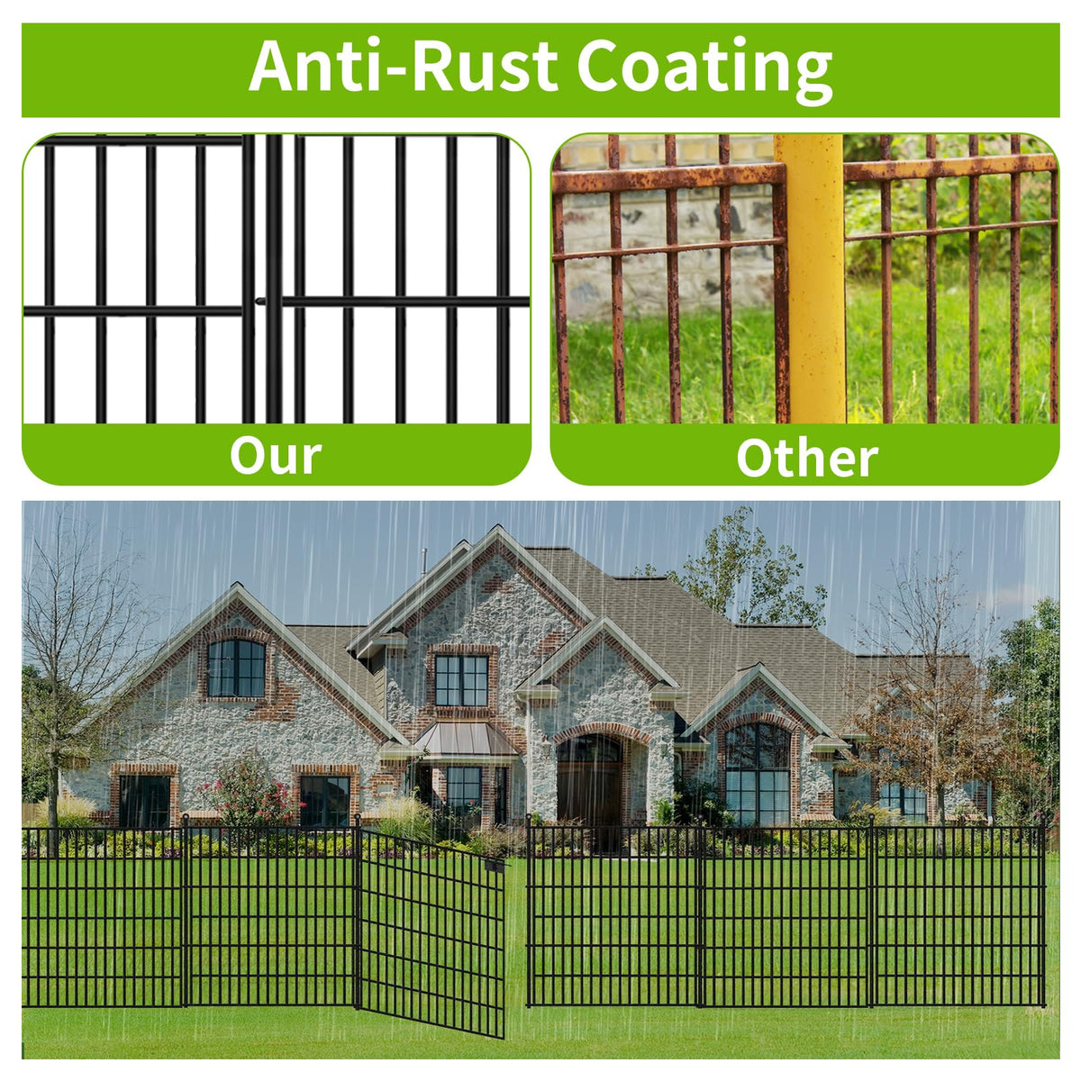 Toolterritary fence creates a pet play area and backyard border.