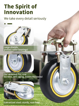 TOOPTATE ground-friendly wide tire reduces ground damage and improves grip.