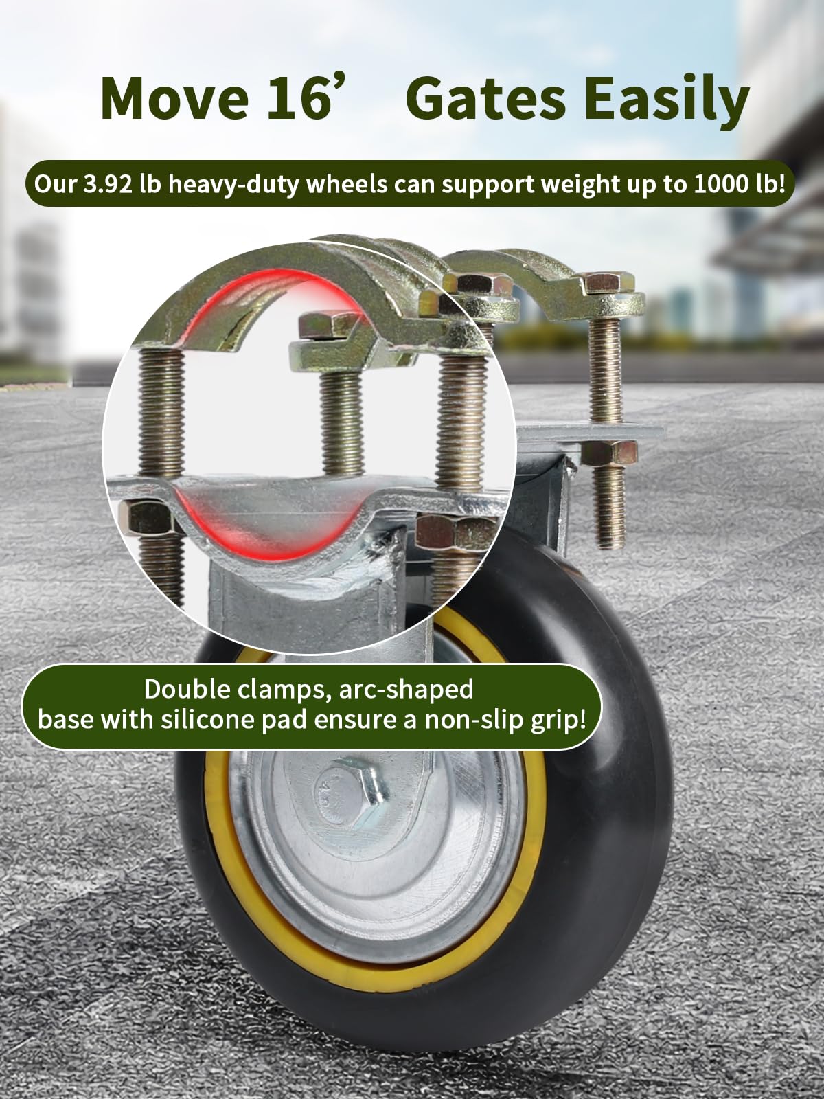 TOOPTATE rust-resistant bearing shields protect the wheel from dust and rain.