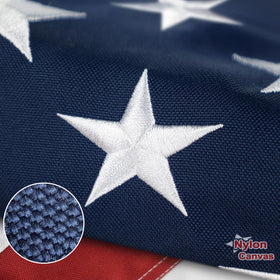 TOOUP nylon canvas American flag 3x5ft with embroidered stars for durable outdoor display