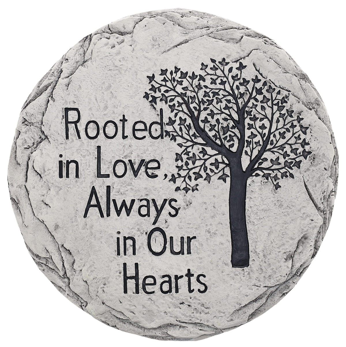 Top Brass garden memorial stepping stone Tree of Life closeup highlights durable outdoor design