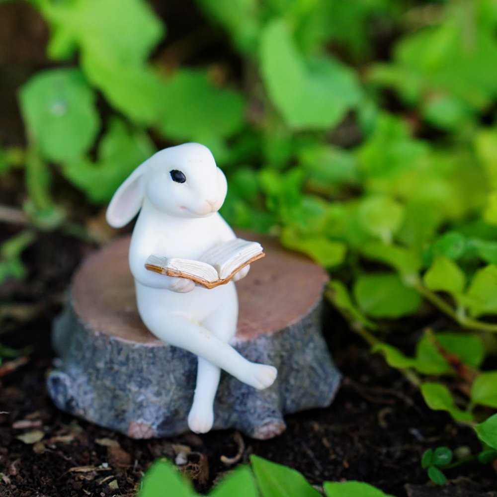 Top Collection fairy garden figure close up ivory adds detail and whimsy to terrariums