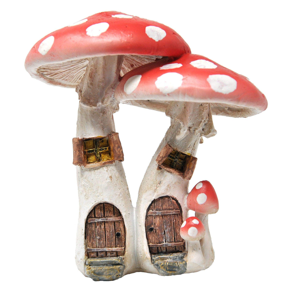 Top Collection red mushroom fairy garden house with pick decor for terrariums.